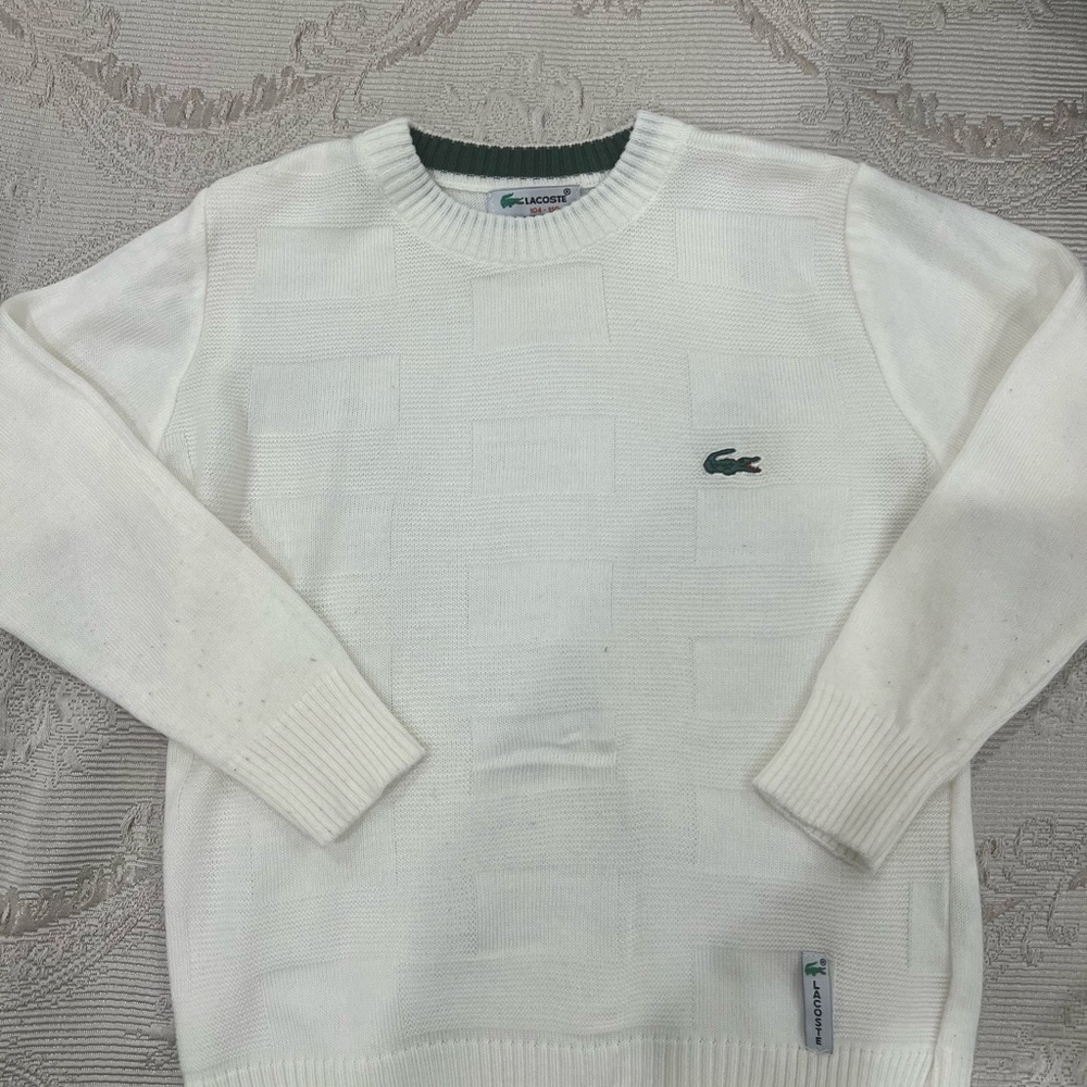 Lacoste Men's White Crewneck Sweater
